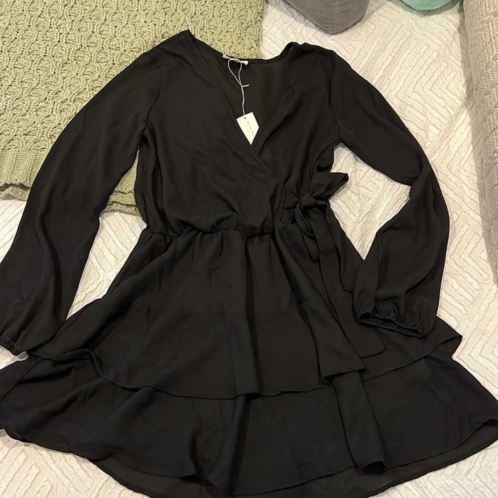 NWT Black Wrap Dress